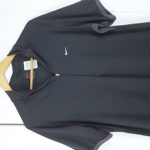 Nike| Mens Black Logo Performance Shirt Quarter Zip Athletic Pullover Preppy XL